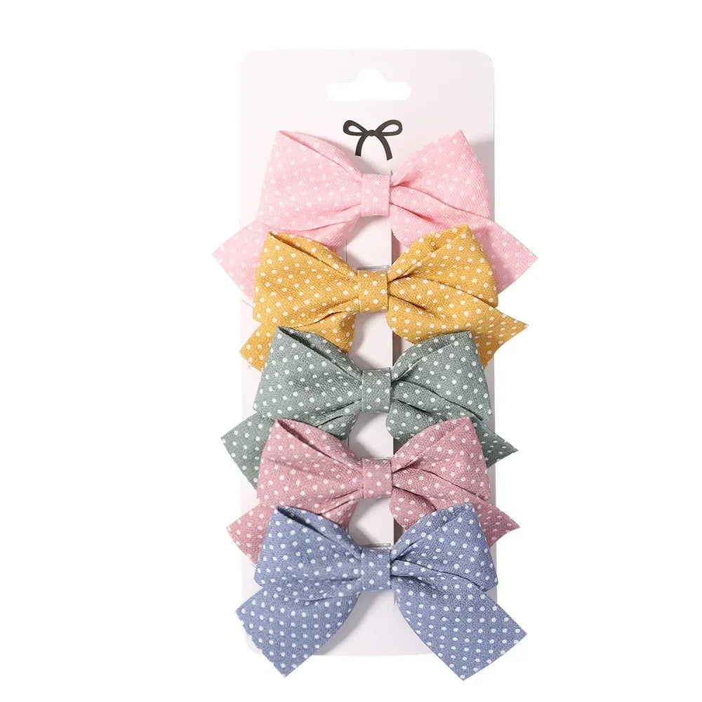 Mini Baby Girl Hair Clips Set 5Pcs Floral Bow Bunny Princess Hairpins for Toddler Girls