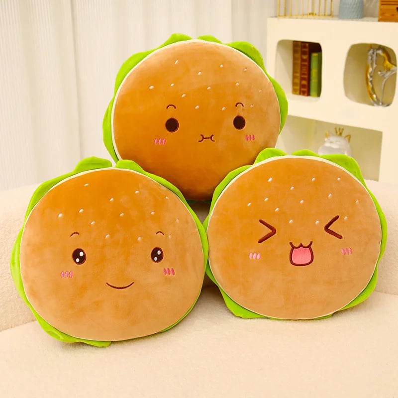 French Fries Hamburger Plush Toy Cute Pizza Foodie Snack Throw Kawaii Christmas Gift Pillow Kids Stuffed Toys Room Decoration