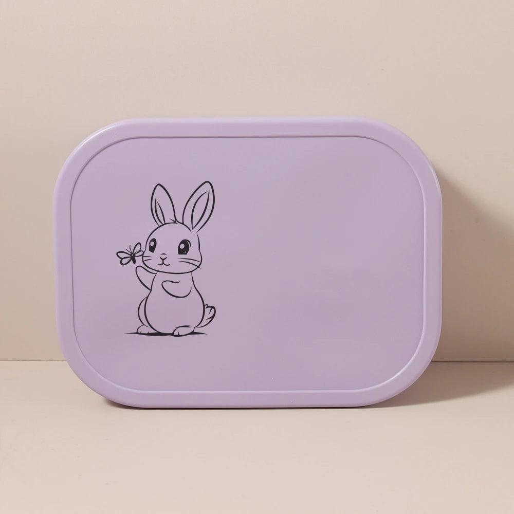 Personalized 340ml Silicone Bento Lunch Box with Name – 4 Compartment Kids Lunch Box