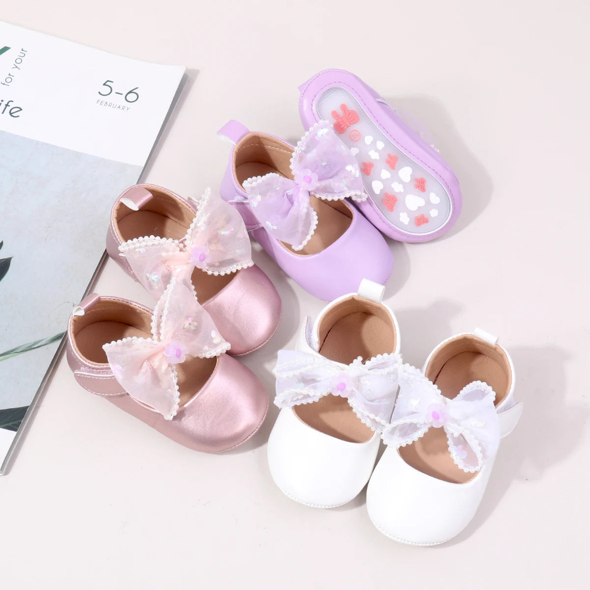 Spring Early Season New Style Rubber-Soled Anti-Slip Girls' Low-Top Toddler Shoes Stylish And Simple Front-Facing Shoes