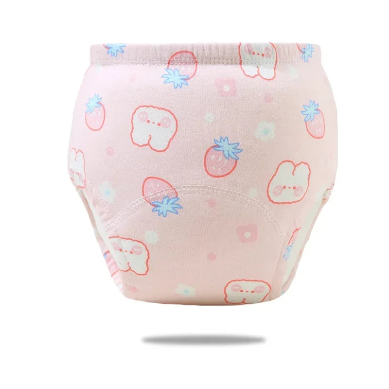 Cartoon Print Potty Training Pants Washable Breathable Cotton Cloth Diaper For Toddlers Nappy