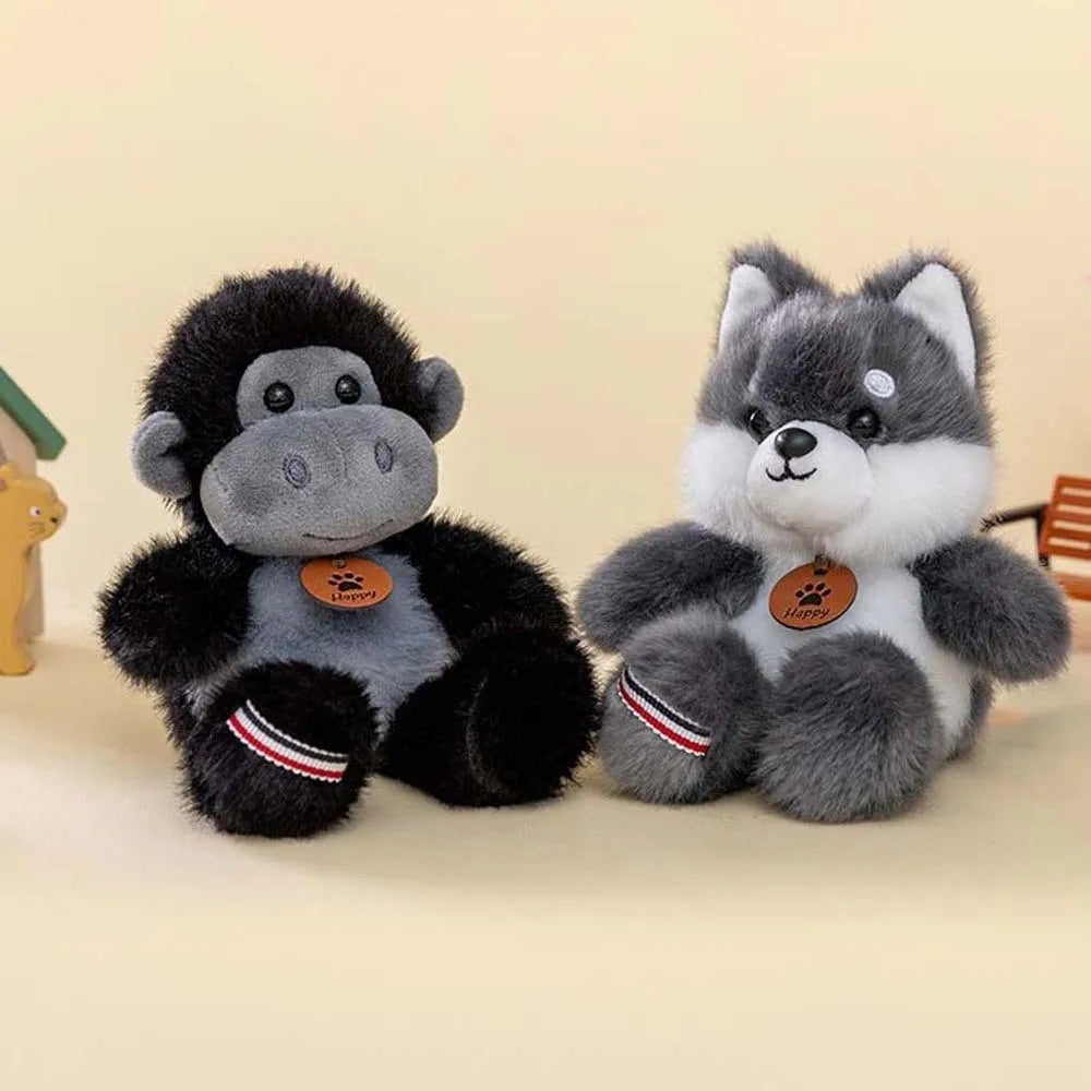 Kawaii Animal Lion Doll Cute Jumping Series Plush Pendant Rhinoceros Sloth Panda Monkey Toy Bee Husky Crocodile Super Soft Kids