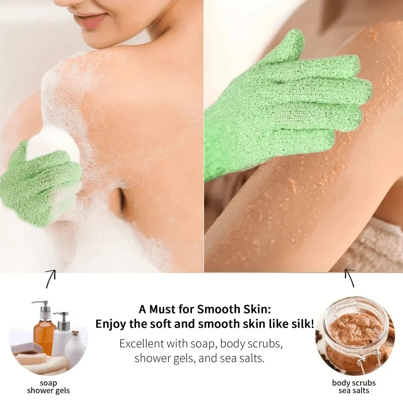 5/10/20/50pcs Exfoliating Shower Bath Gloves Double Sided Body Scrubber Gloves Tool for Massage Body Deep Cleaning Random Colors