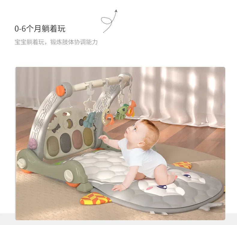 Fitness Rack Pedal Piano Fitness Frame Multifunctional Gyms & Playmats 3 in 1 Baby Walker Early Education Activities for Baby