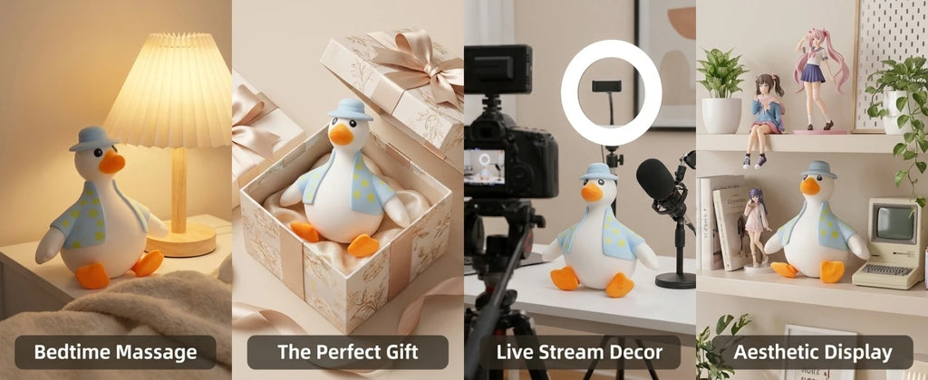 Duck Squishy Toy – Cute Fluffy Duckling Shape, Squeeze to Relieve Stress, Portable Size, Unzip Flower Feature,Fun for All Ages