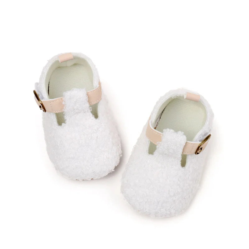 Winter Cute Baby Girl Boy Velvet Cotton Shoes Warm Plush Comfortable TPR Sole Anti Slip Solid High Quality Walking Shoes BMB4005