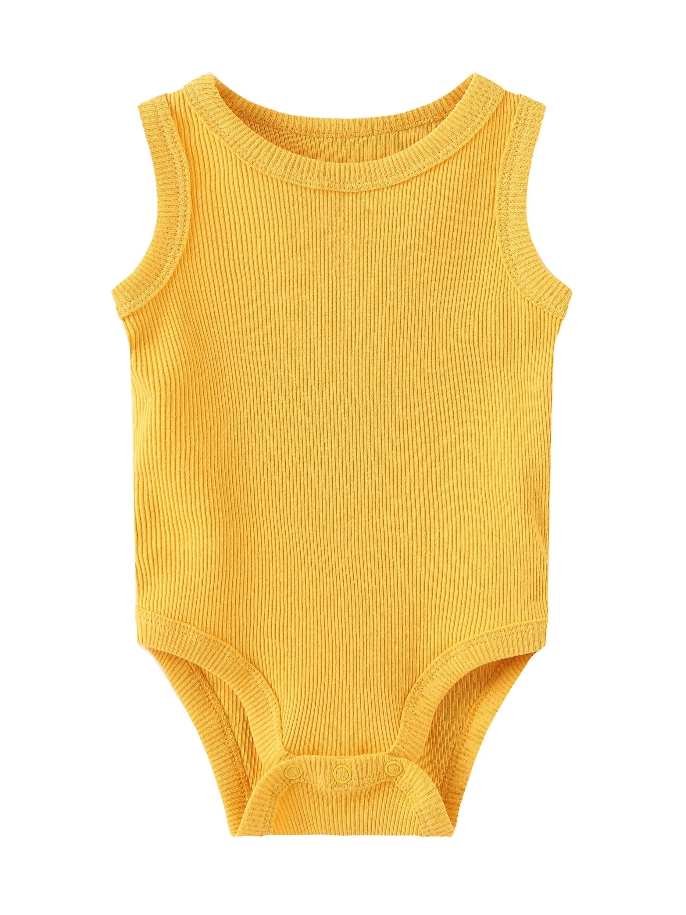 Kiddiezoom Summer Fashion Cartoon Sleeveless Baby Boy Girl Bodysuits+Pants Soft Baby Boy Girl Clothes