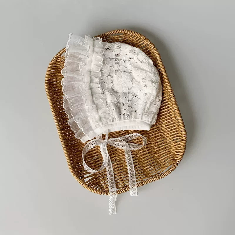 Baby Girl Lace Hat Newborn Photography Props Princess Girl Cap  Baby Photo Studio Beanie Cap