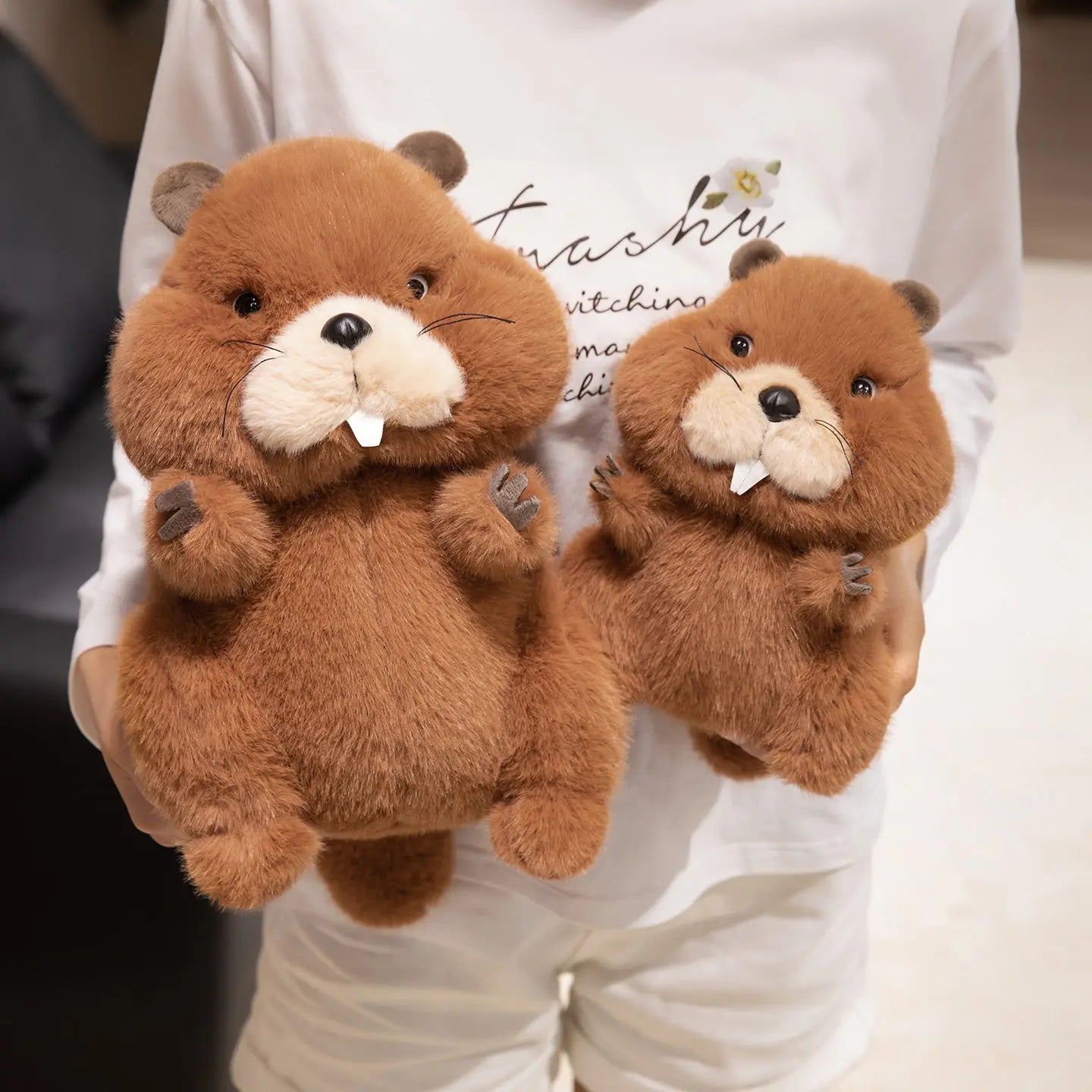 22/35/45cm Simulation Beaver Plush Doll Cute Fluffy Sitting Marmot Groundhog Toy For Kids Adorable Birthday Gift Doll