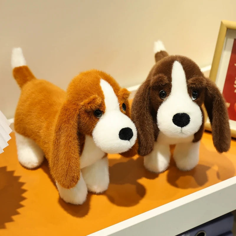 35cm Adorable Dachshund Plush Toy Soft Lifelike Standing Cartoon Dog Funny Room/Desktop Decor Kid Gift