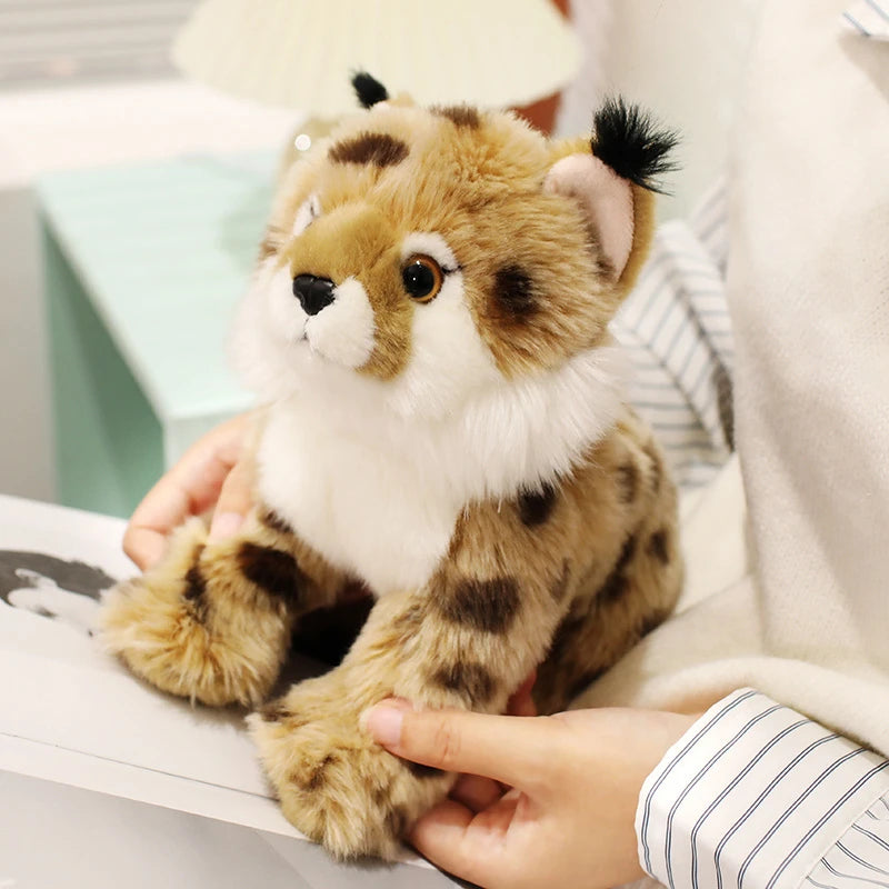25CM Anime Yellow Leopard Plush Toy Ultra-Soft Simulated Animal Cute Wildlife Doll Lifelike Collectible Kids Gift