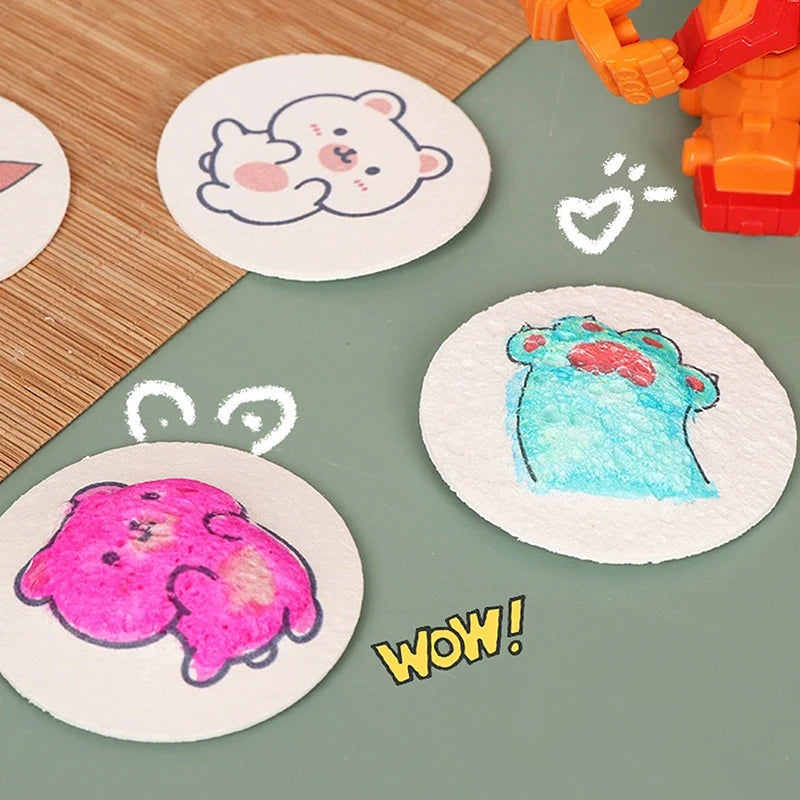 3D Magic Puffy Foam Texture Painting Paper For Kids DIY Drawing Art Educational Craft Sponge Canvas Board Handicraft Toy