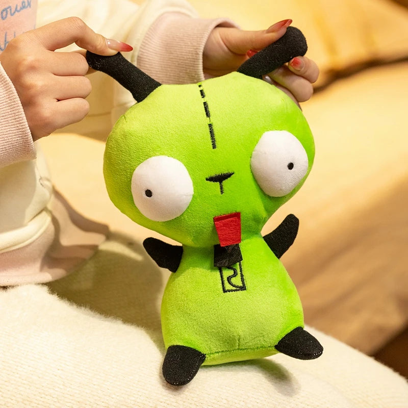 Hot 25cm Alien ET 3D Eyes Green Invader ZIM GIR Dog Plush Figure Toy Soft Stuffed Collectible Christmas Gift Toys for Children