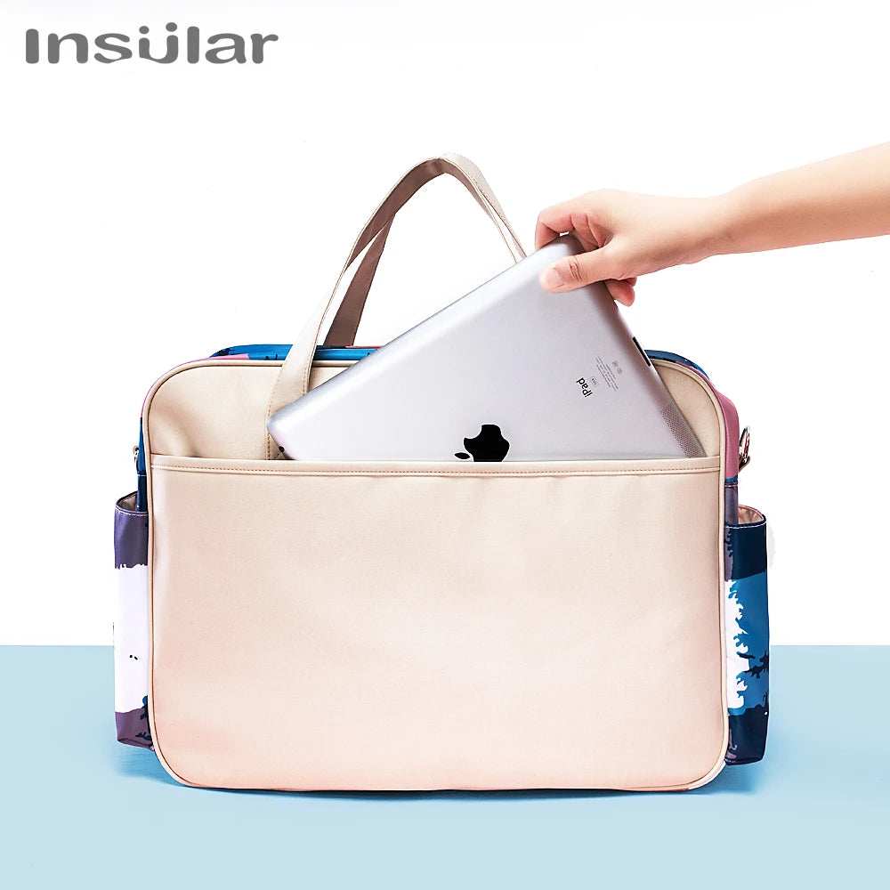 Insular Diaper Bag One Shoulder Baby Bag Women Travel Handbag for Baby Nursing Mummy Maternity Printed Nappy Bag