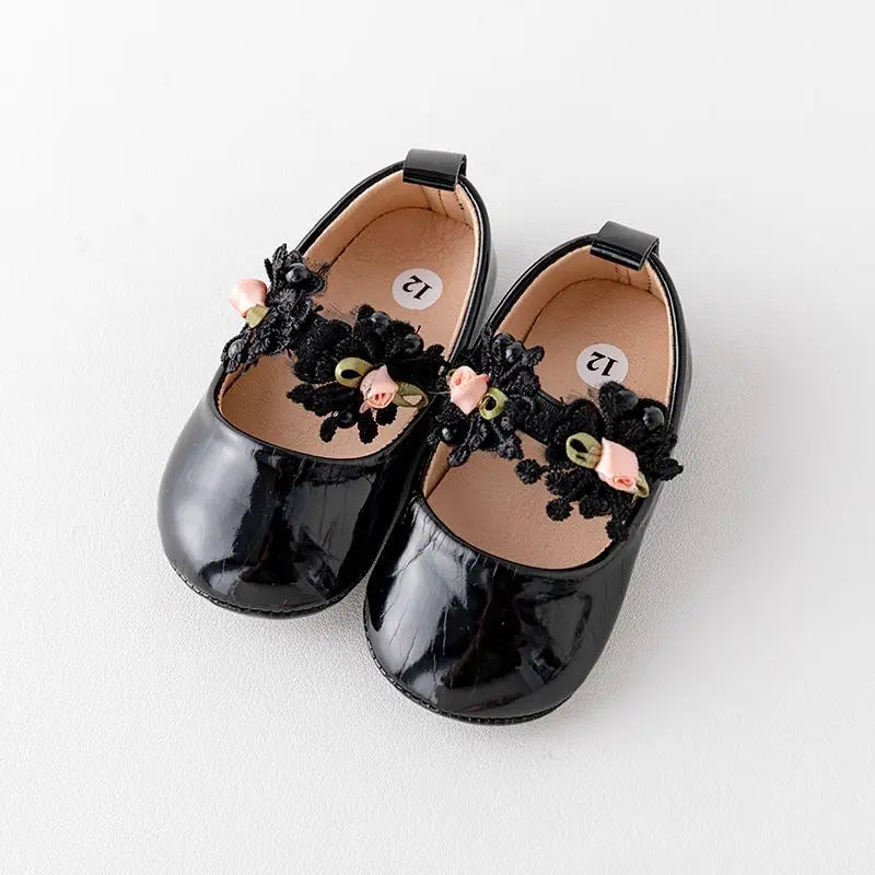 2025 Spring and Summer Baby Girl Shoes High Quality PU and TPR Anti-slip Sole Beautiful Flower Mary Jane Style Fashion Sandal