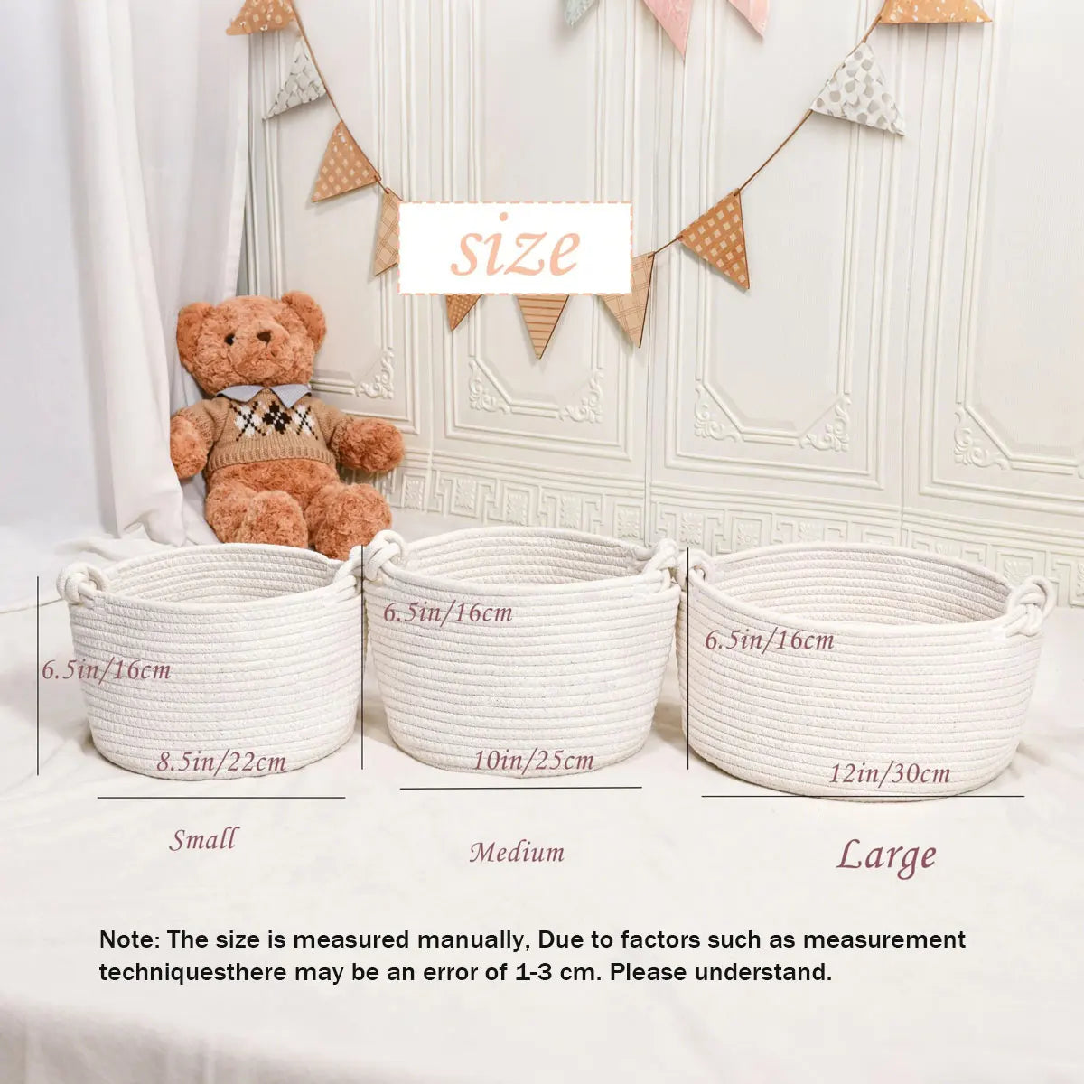 Personalized Cotton Rope Storage Basket with Letter – Handmade Gift & Easter Basket