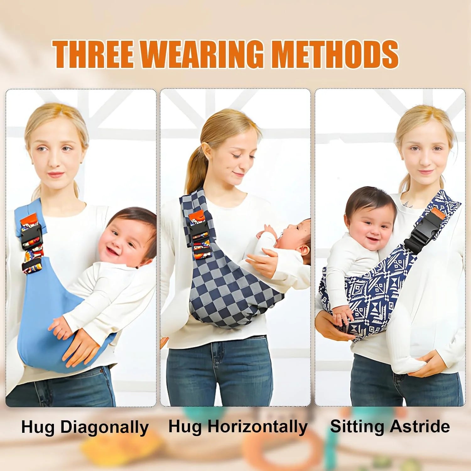 Baby Sling Carrier Baby Carrier Newborn to Toddler Sling Lightweight Baby Carrier Sling with Adjustable Straps Toddler Carrier