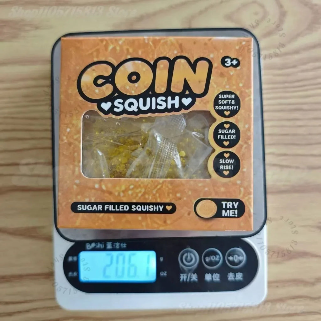 ///Dollar Gold Coin Squishy Slow Rising Stress Relief Fidget Toy Large Size Soft PU Squeeze Toy Funny Wealth Themed Desktop Gift