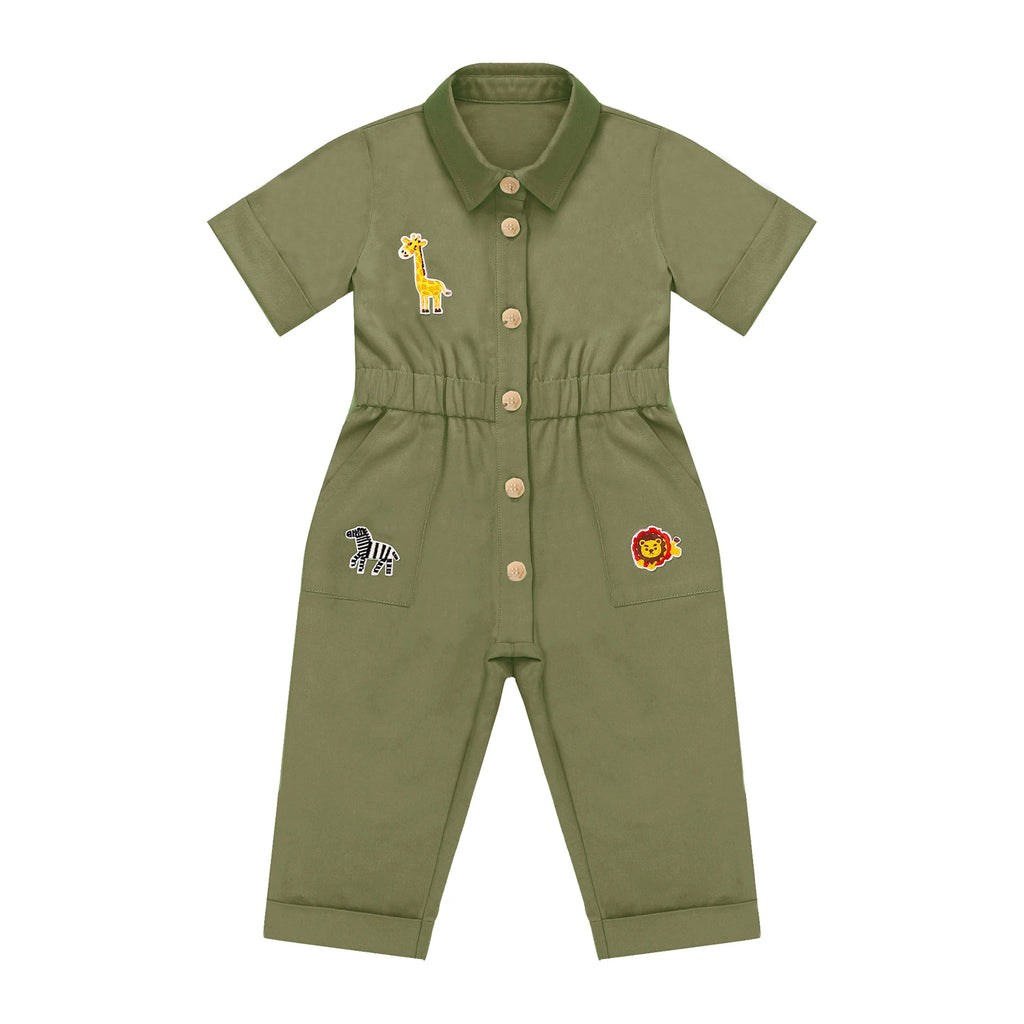 Toddler Baby Girls Zookeeper Suit Sleeveless Cute Animal Embroidery Tulle Dress Birthday Party Cake Smash Zoo Keeper Outfits