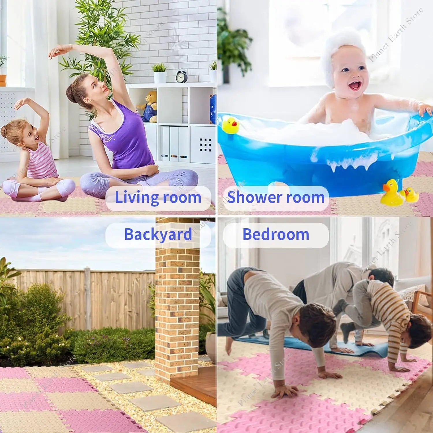 6/12Pcs Interlocking Baby Play Mat 1CM Thick Soft Carpet Floor Playmat EVA Leaf Grain Floor Mats Room Activities Mat 30*30CM