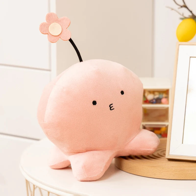Nice Hot Kawaii Takopi's Original Sin Plush Toy With Flower Pink Octopus Stuffed Doll Soft Anime Plushie Kids Birthday Xmas Gift