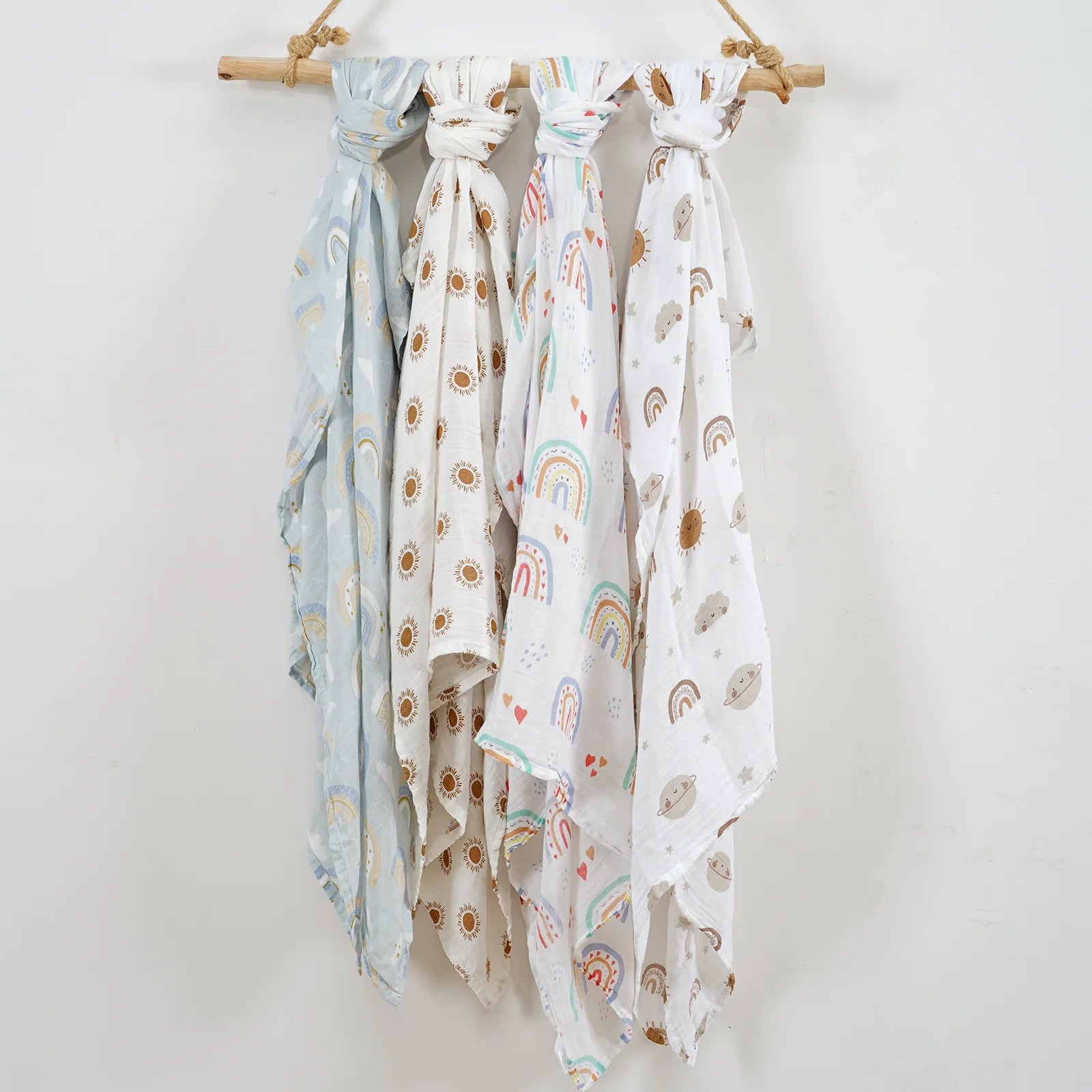 4PCS/Set Baby Muslin Swaddle Blanket Soft Bath Towel For Newborn Bamboo Cotton Infant Sleep Sack Wrap 120*110cm
