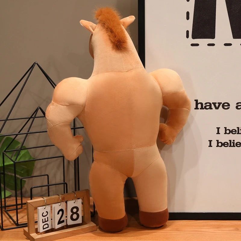 Nice Creative And Quirky Strong Muscular Abdominal Muscle Plush Toy Horse Doll Cute Cartoon Anime Doll Decoration Christma Gift