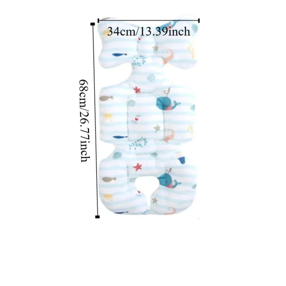 Soft Baby Stroller Cushion Comfortable Breathable Baby Pram Seat Mat Car Seat Cartoon Printed Dining Chair Cotton Pad Toddler