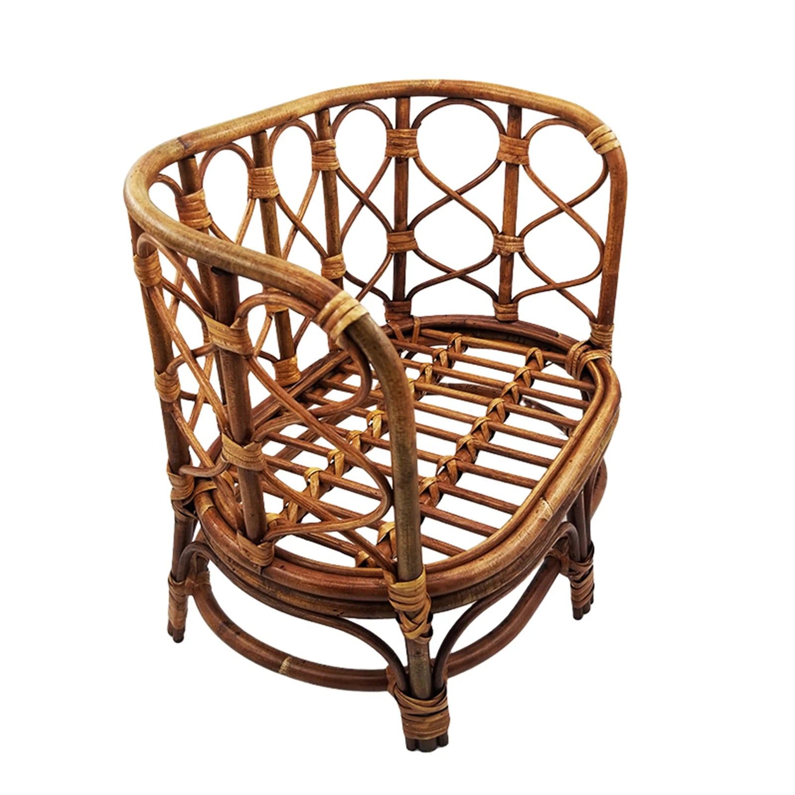 Newborn Retro Photography Props Infant Woven Rattan Bed Baby Crib Photo Studio Handmade Posing Props Kawaii Shooting Furnitures