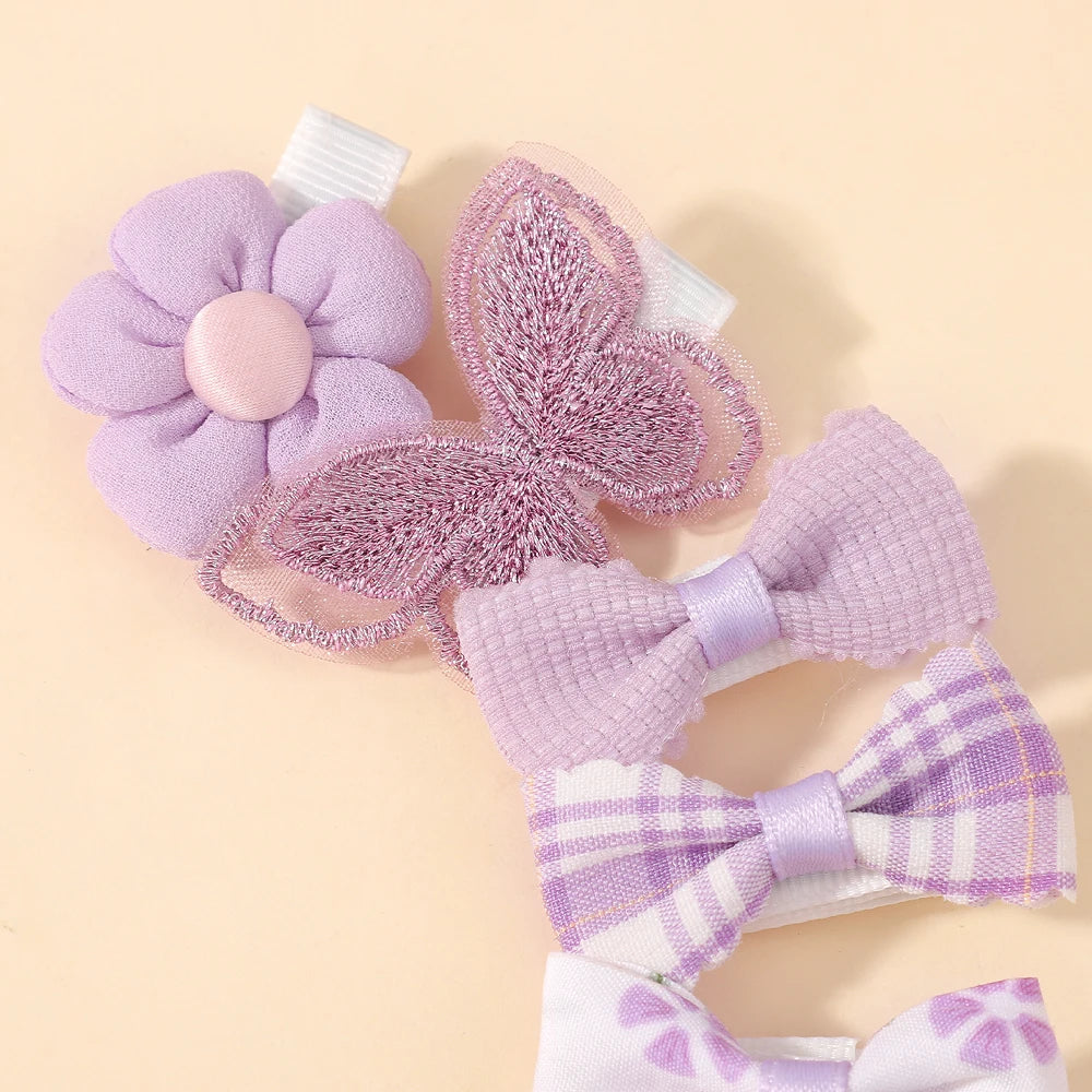 10Pcs/set Children's Flower Hair Clips Trendy Adorable Headwear Hair Decorations for Girls Cute Hairpins Hair Accessories
