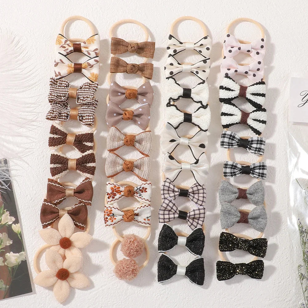20Pcs Elastic Hair Bands for Girls Baby Scrunchies Bows Kids Hair Accessories Ties for Children