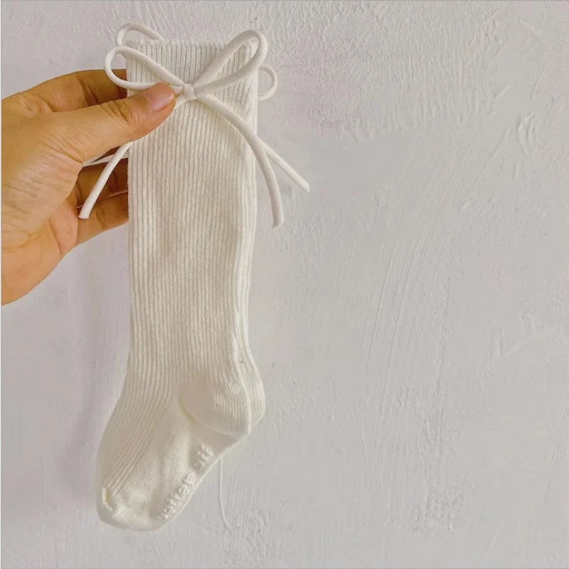 Spring And Autumn New Korean Version Of The Cute Bow Cotton Breathable Children's Non-slip Mid-calf Socks Girls Princess Socks