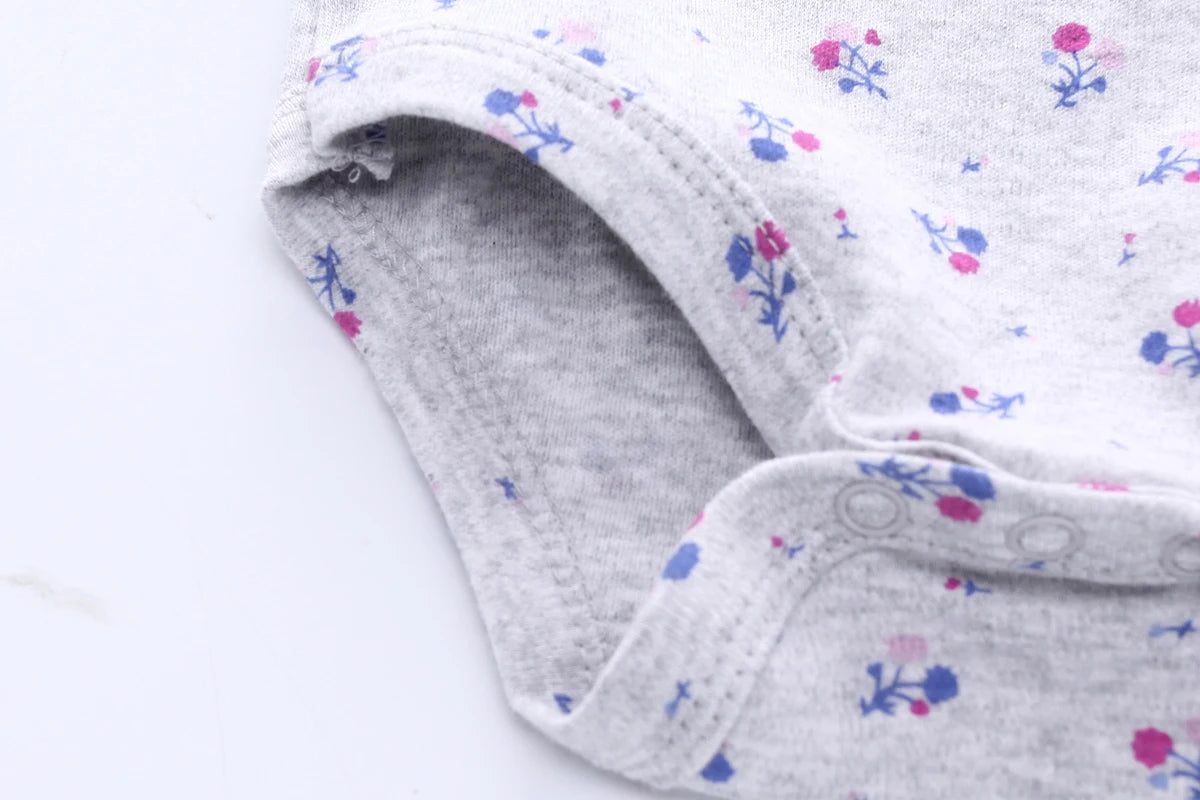 Cartoon 5-Pieces Summer Baby Boy Girl Bodysuits 100%Cotton Soft Newborn Onesies Short Sleeve Infant Clothes