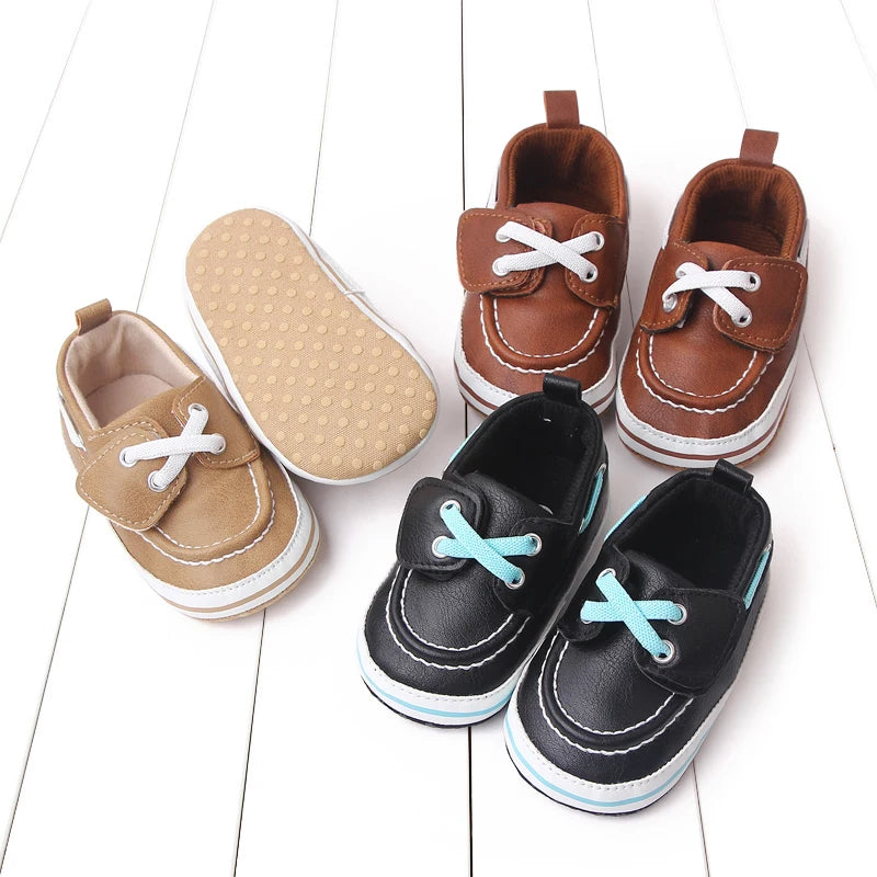 2025 Spring and Autumn New Casual Canvas Baby Shoes with Soft Soles Lace-Up Baby Shoes Dome-shaped Shoes Learning Walkers