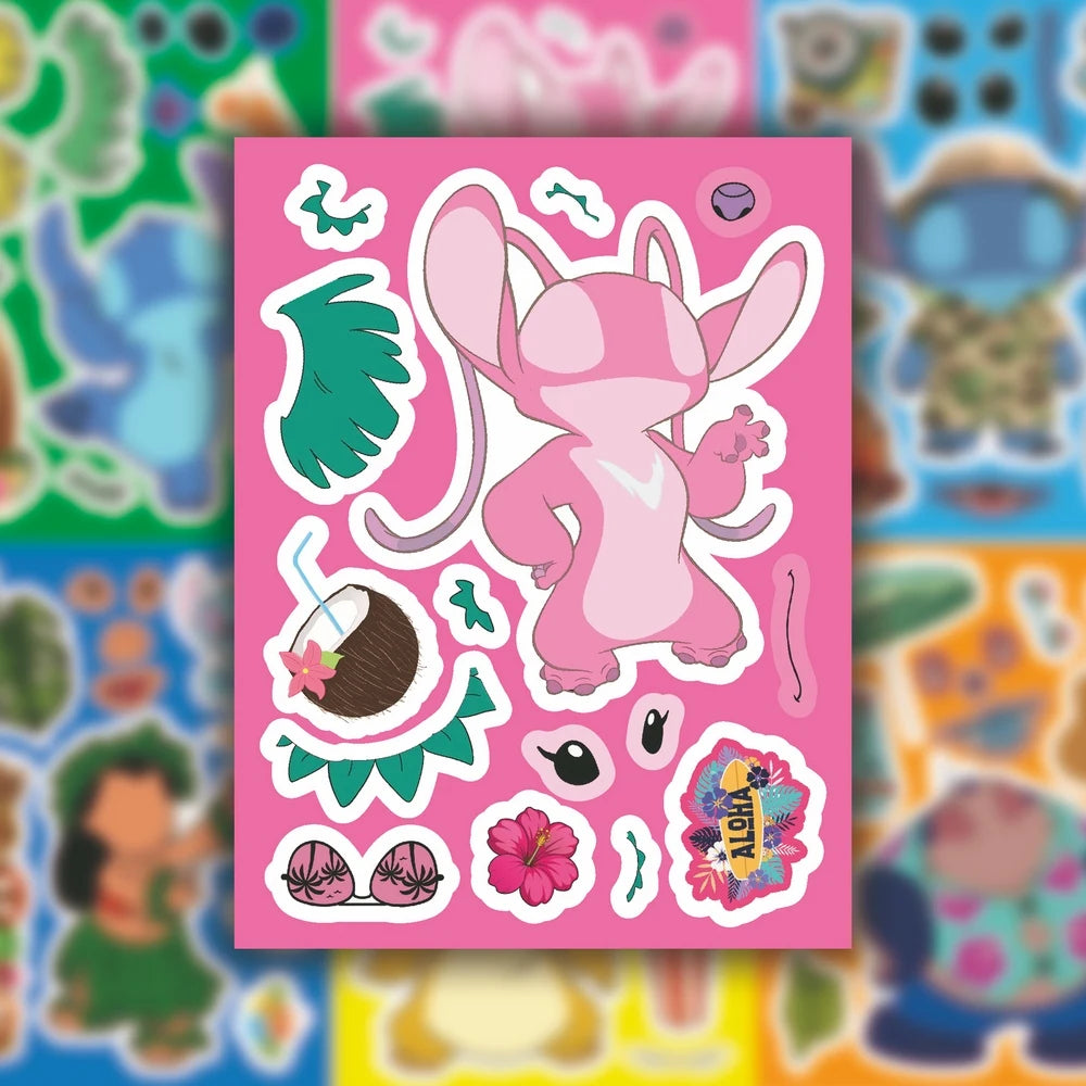 8/16/32Sheets Cute Make a face Stitch Stickers Make Your Own Sticker Game Party Jigsaw Puzzle Decoration Kids Reward Toy Gift