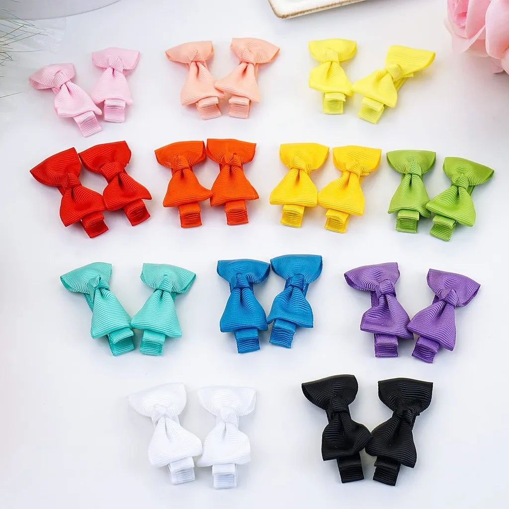 50Pcs 2inch Grosgrain Ribbon Hair Bows Clips for Girls Handmade Bowknot Hairpins Headwear Kids Baby Hair Accessories