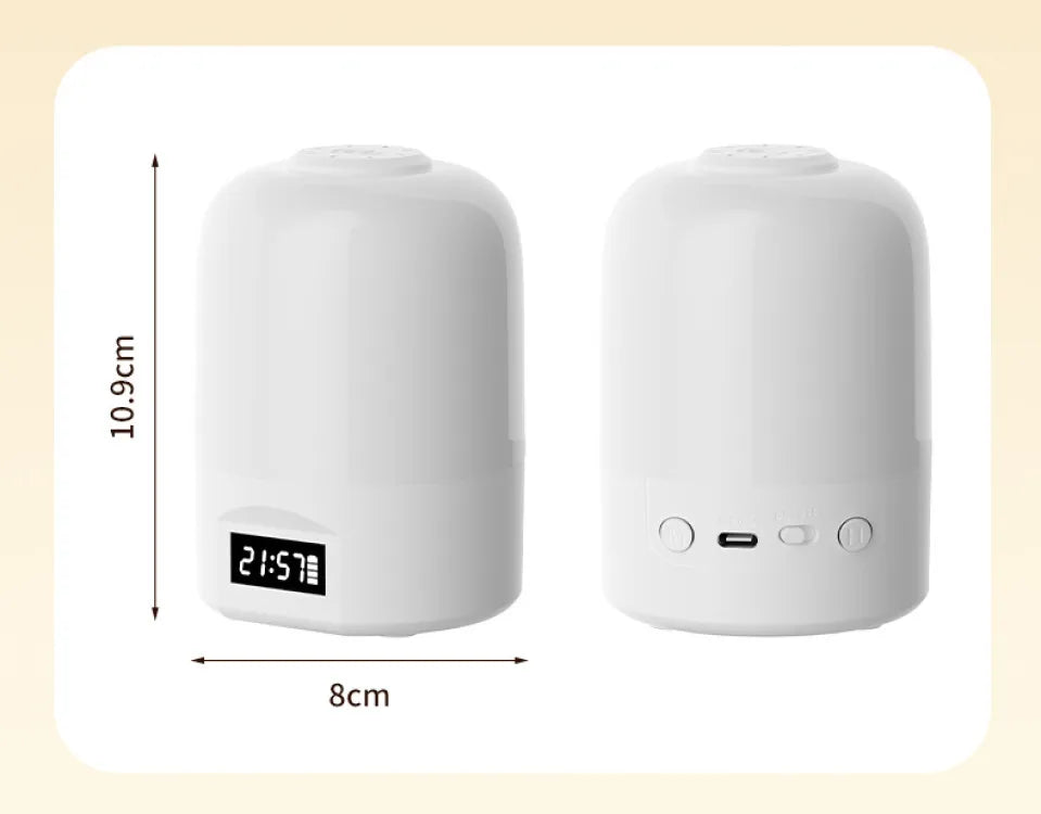 LED Bedside Lamp with Clock Display Touch Control Dimmable Night Light USB Rechargeable for Bedroom Baby Feeding