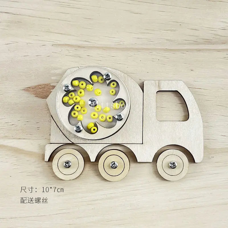 DIY Montessori Busy Board Accessory Wooden Hourglass Gear Skidway Puzzle Toy MB01 For Children