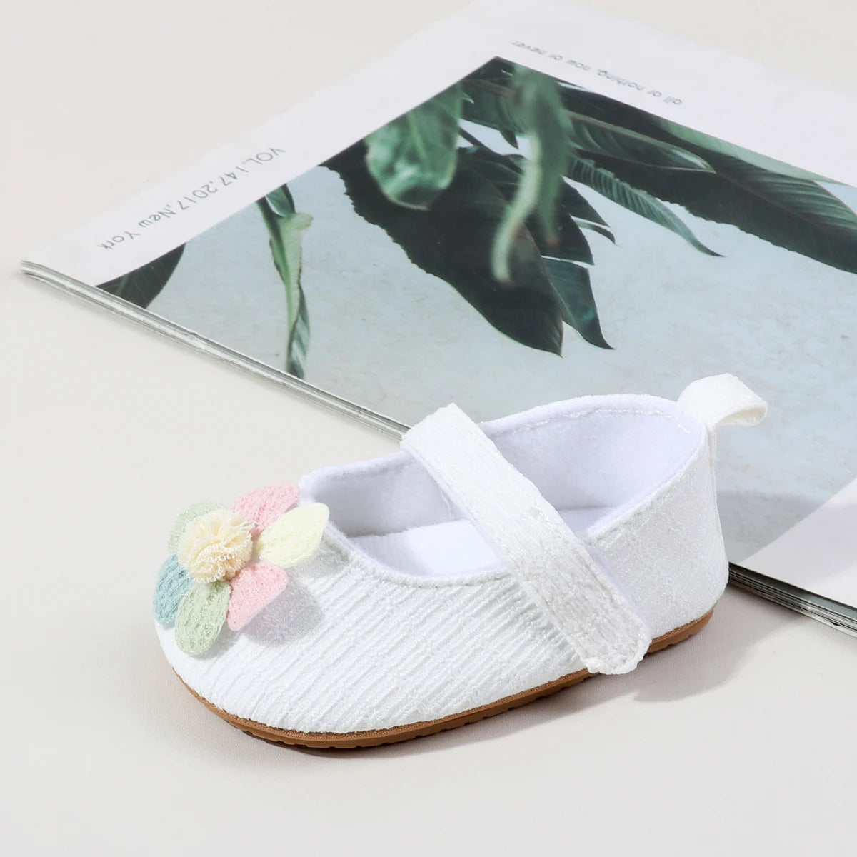 Baby Shoes Soft Sole Prewalker With Anti Slip Polyurethane Sole First Walkers Ruffled Baptism PWF01