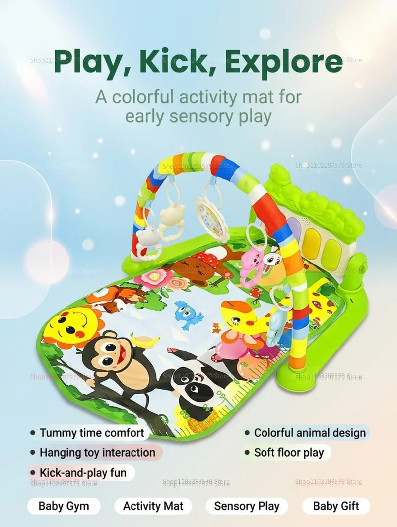 2026 Baby Play Gym Piano Mat for Newborns and Toddlers 0-36 Months Music Activity Center Early Learning Sensory Development Gift