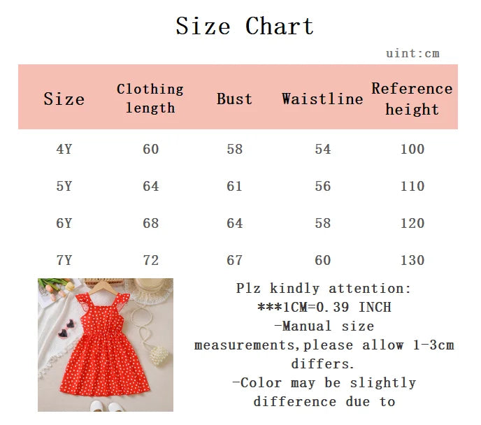 4-7 Year old Girls dress with Ruffled Heart Print and Red suspender dress, Summer Beach Dress sea connection for little girls