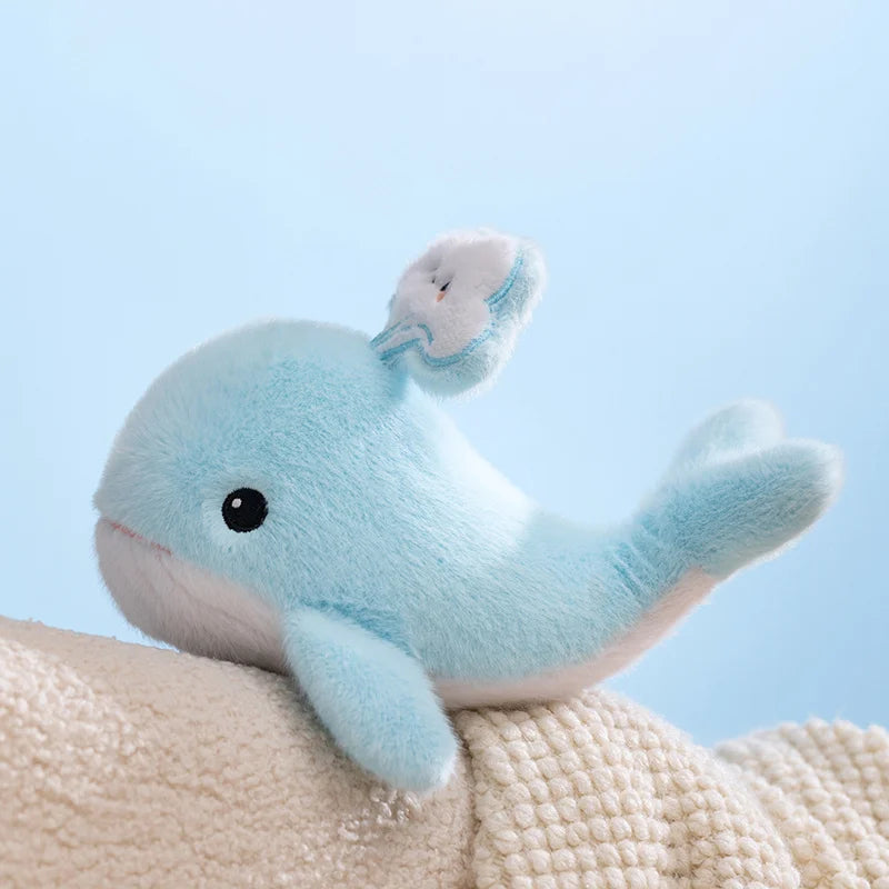 25cm Soft Whale Plush Toys Blue Whale Shark Stuffed Fish Dolls Cute Ocean Animal Plushies Children's Room Decor Xmas Gift