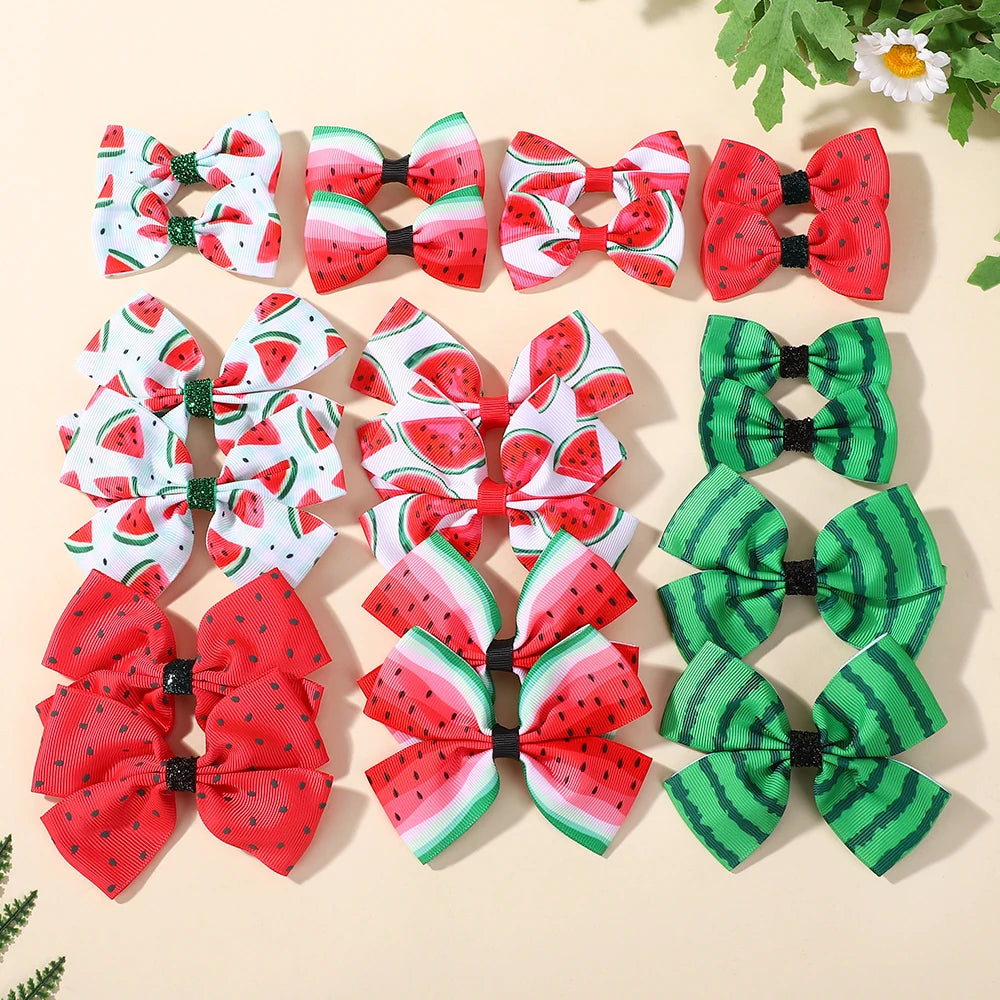 4Pcs Summer Watermelon Hair Clips Set for Kids Hair Accessories Girls Tourist Beach Vacation Headwear Hairgripes
