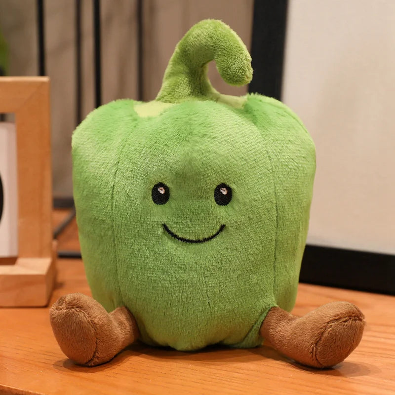 New Creative Cartoon Colored Pepper Plush Toys Stuffed Cozy Smile Vegetables Doll Cute Office Desktop Companion Delicate Gift