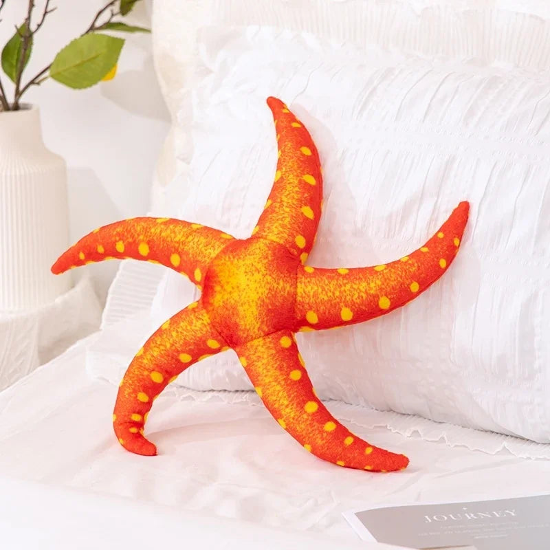 New 40CM Simulation Starfish Pillow Doll Plush Stuffed Marine Animals Toy Nap Pillow Backrest Cartoon Birthday Holiday Gift