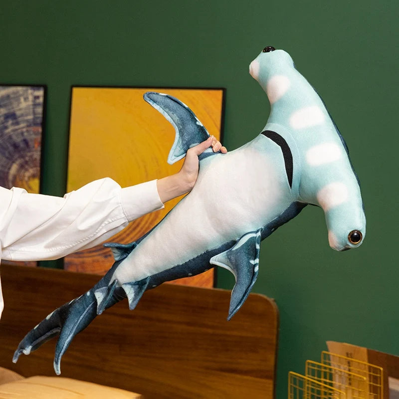 Stuffed Plush Animals Pillow for Children, Marine Creature, Hammerhead, Shark Simulation, Super Soft Toys, Christmas Presents