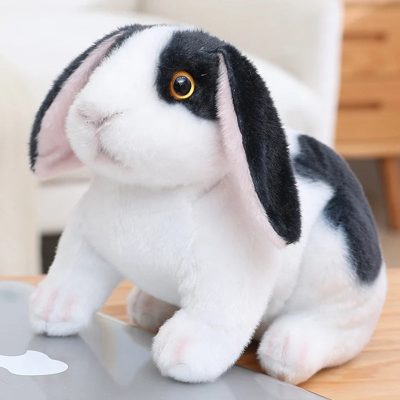 Hot Simulation Cute Rabbit Plush Fur Realistic Kawaii Animal Easter Bunny Rabbit Toy Model Gift Home Decoration