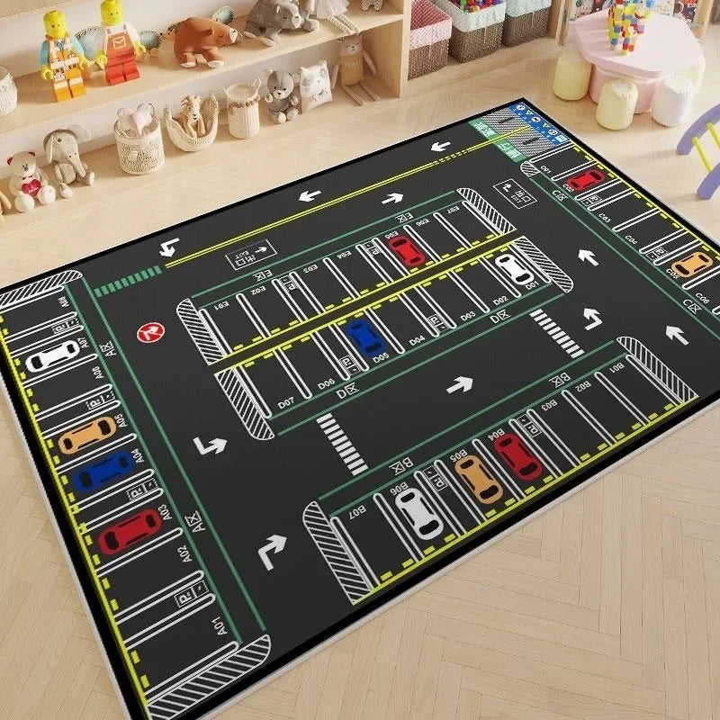 Cartoon Car Traffic Children Carpet Play Mat Crawling Floor Mat Model CCT001 Non Slip