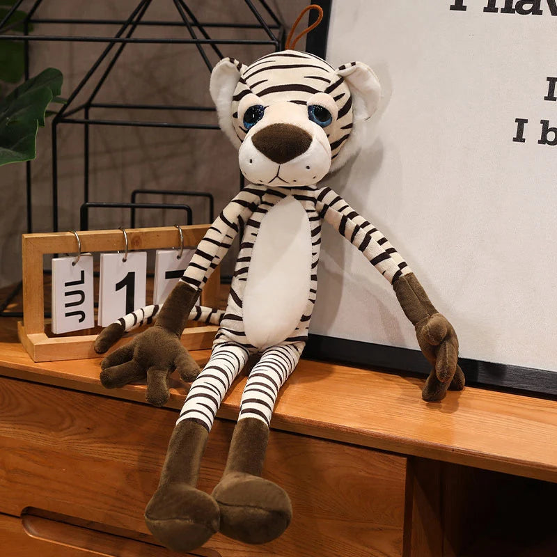 Nice Kawaii Cartoon Forest Animal Lion Zebra Leopard Stuffed Plush Toy Children's Monkey Raccoon Handmade Doll Gift