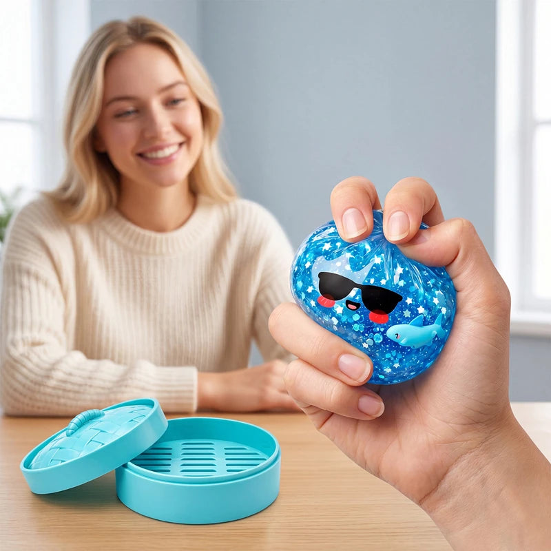 Ocean Halloween Ghost DumplingsToy Soft Slow Resilience Squishy Toy Fidget with Steamer Steamed Stuffed Bun Squishy Pinch Le